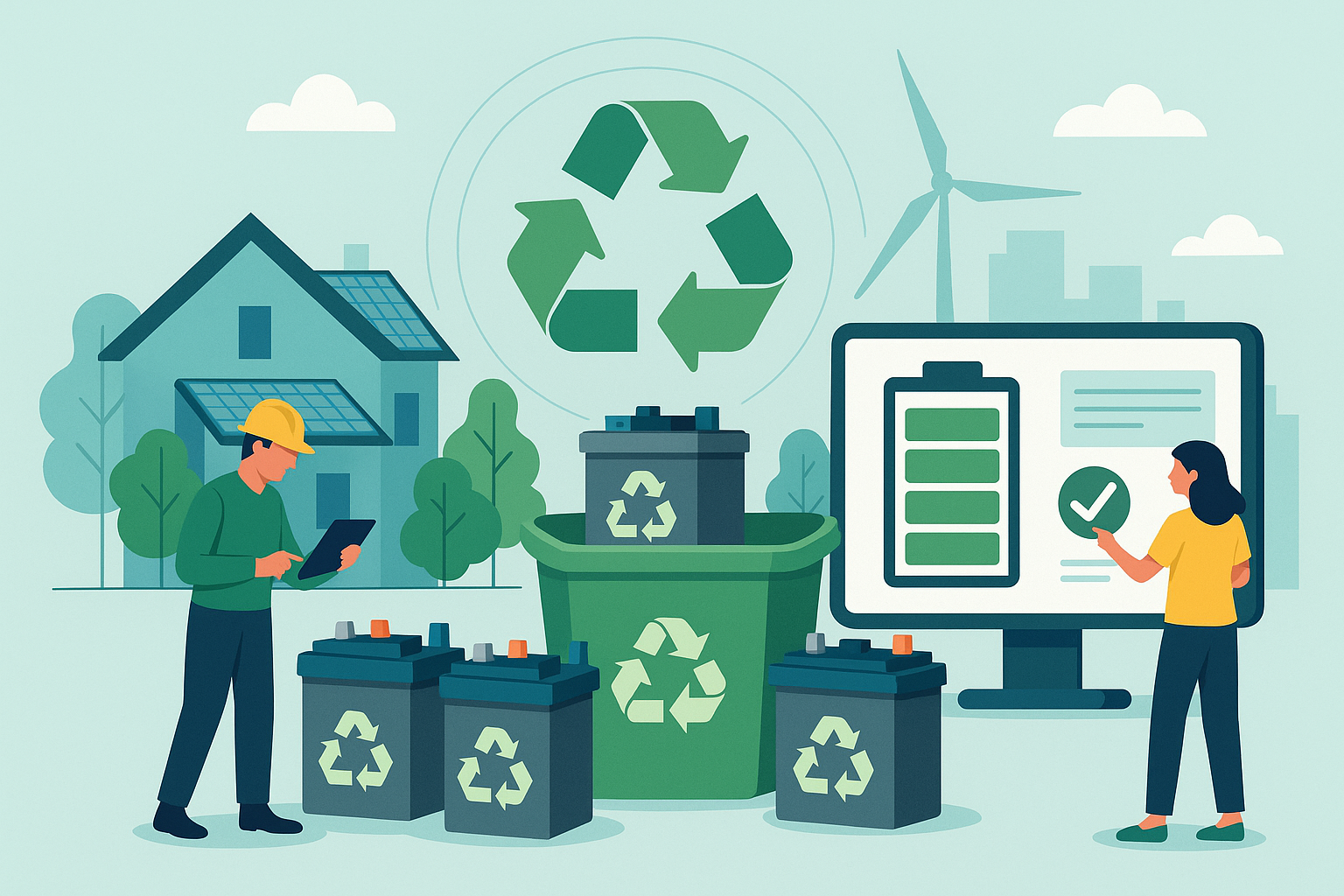 battery recycling illustration